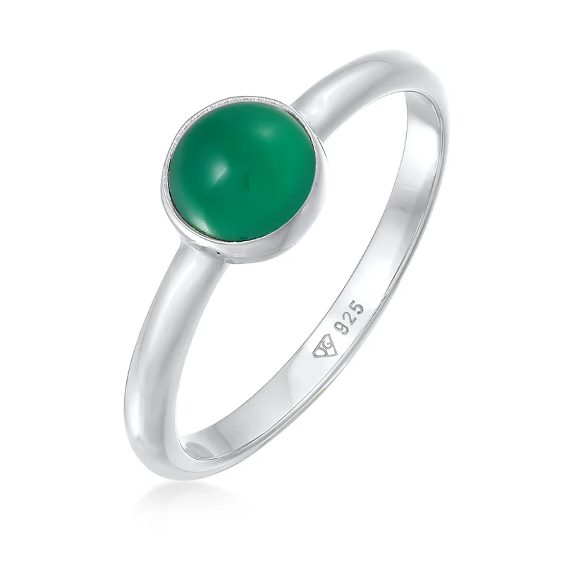 Solitär-Ring | Achat (Grün)