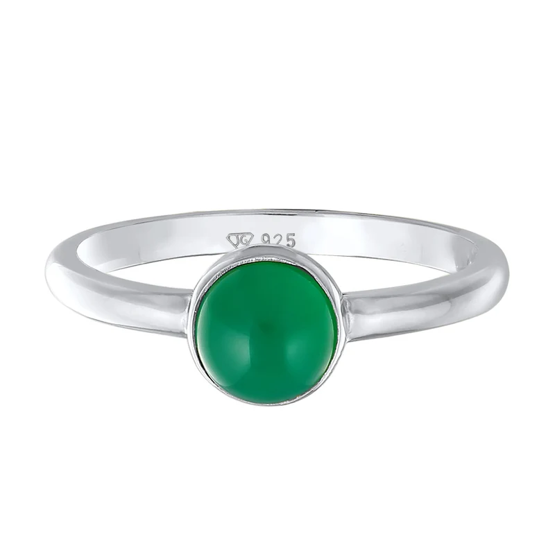 Solitär-Ring | Achat (Grün)