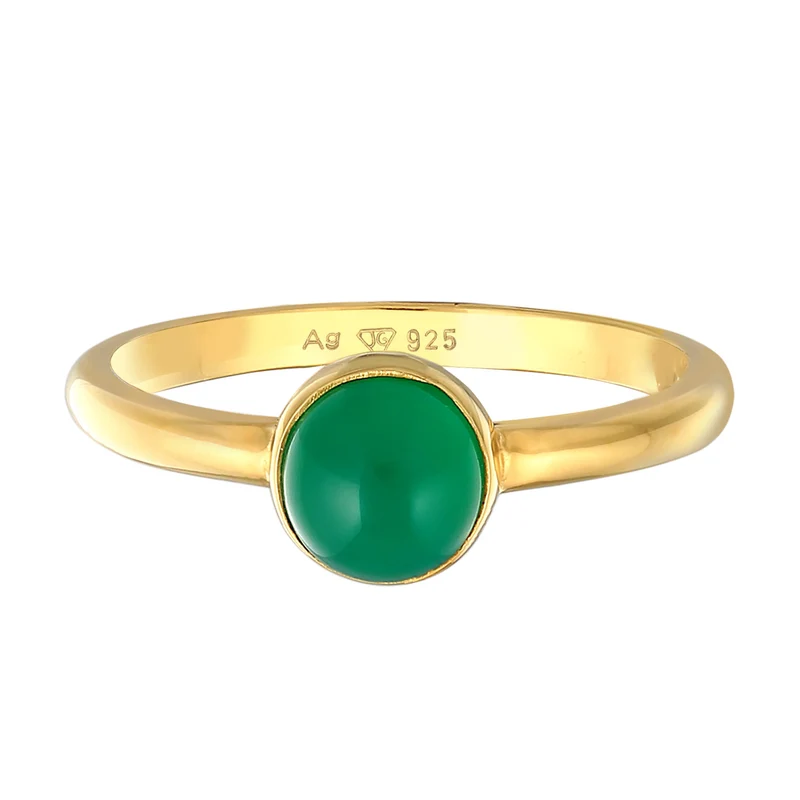 Solitär-Ring | Achat (Grün)