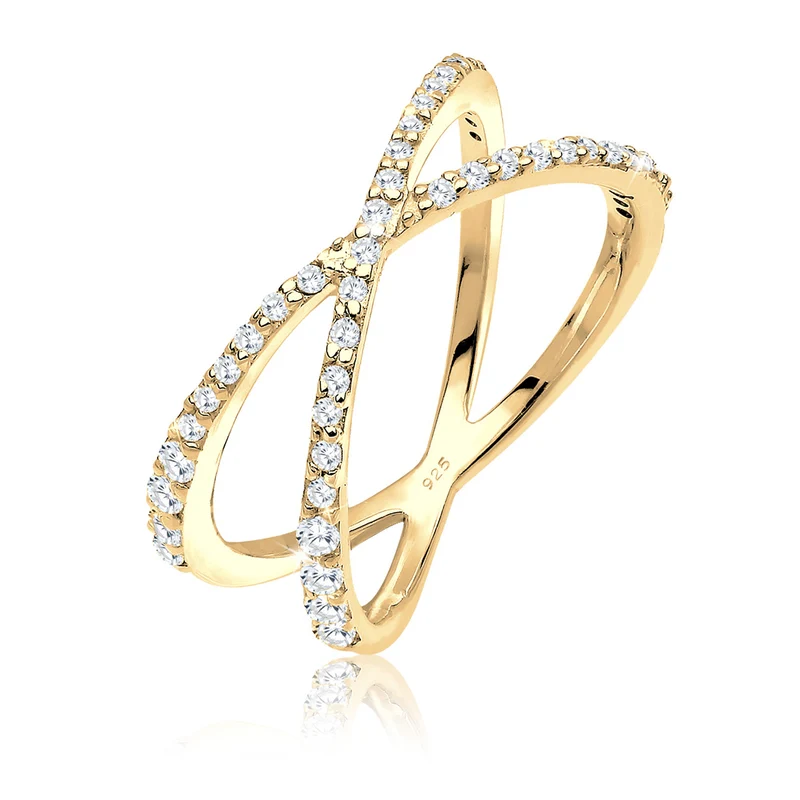 Ring Kreuz | Zirkonia ( Weiß )