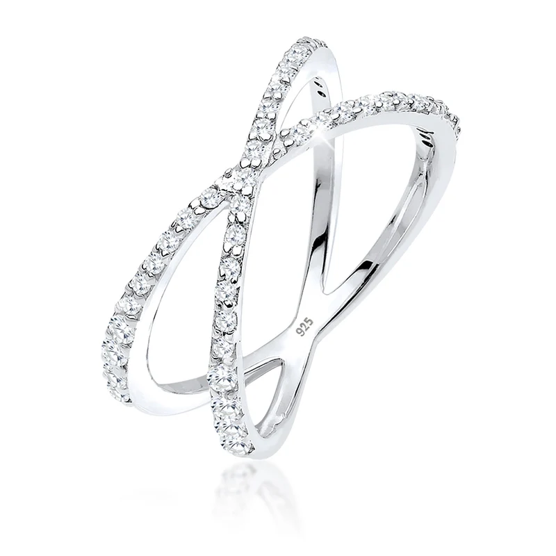 Ring Kreuz | Zirkonia ( Weiß )