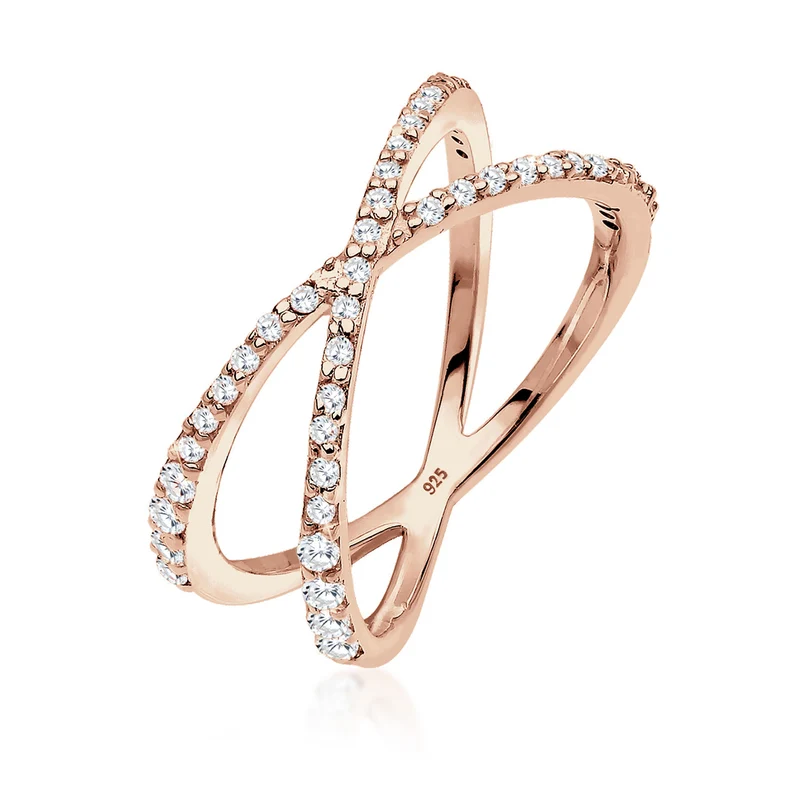 Ring Kreuz | Zirkonia ( Weiß )