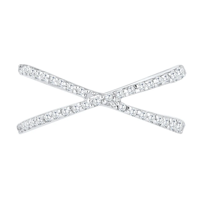 Ring Kreuz | Zirkonia ( Weiß )