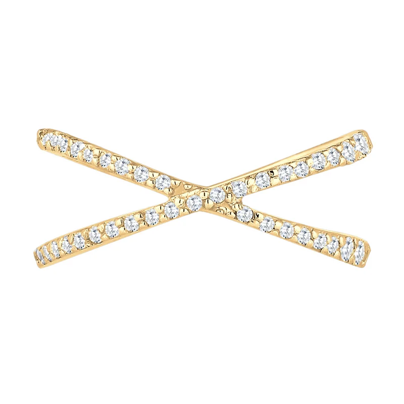 Ring Kreuz | Zirkonia ( Weiß )