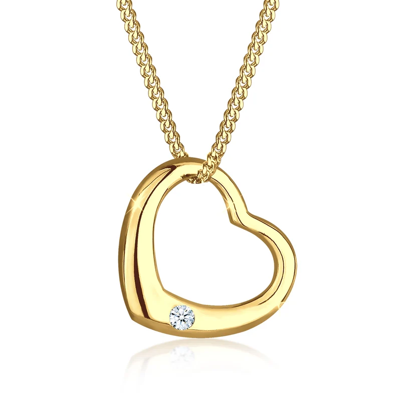 Halskette Herz | Diamant (Weiß, 0.03 ct)