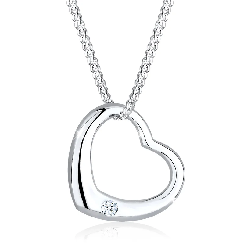 Halskette Herz | Diamant (Weiß, 0.03 ct)