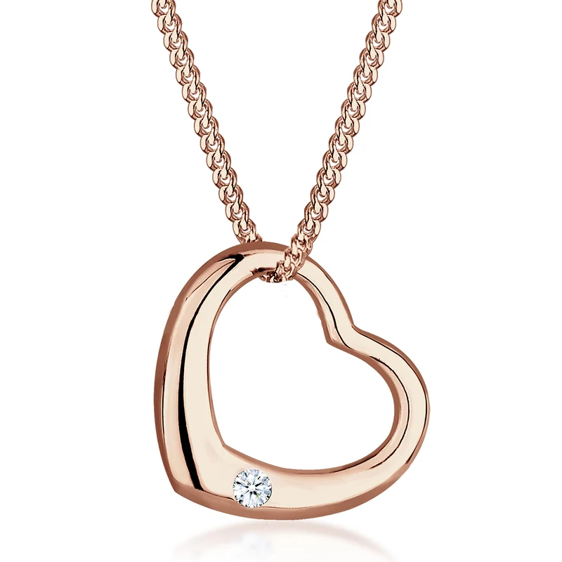 Halskette Herz | Diamant (Weiß, 0.03 ct)