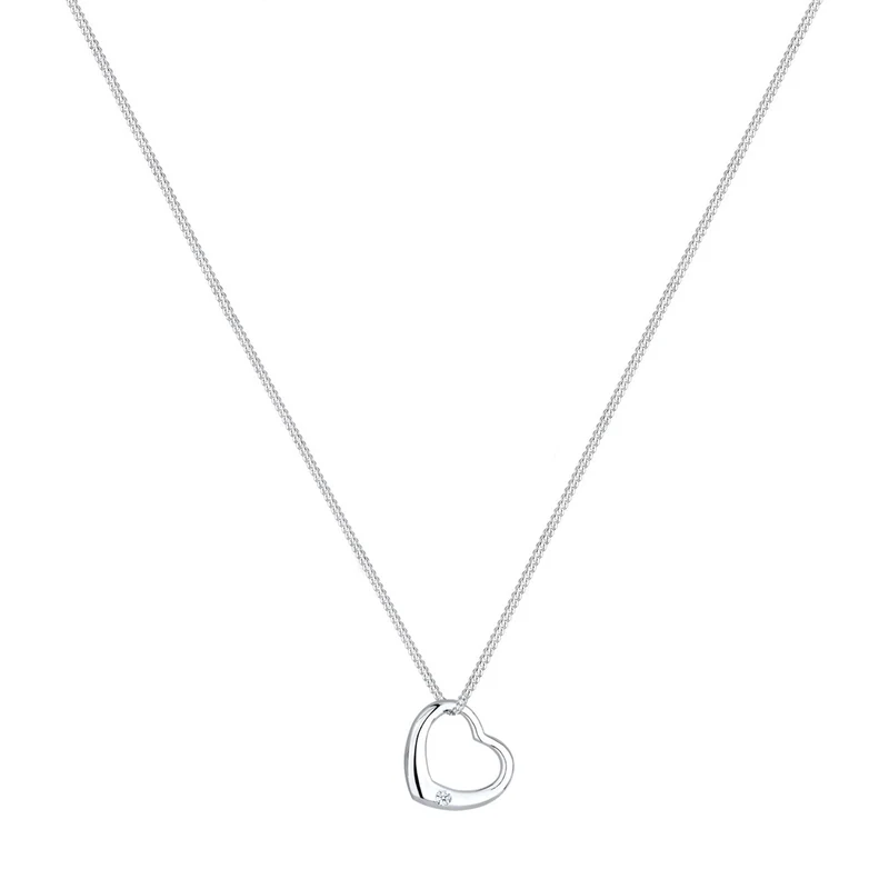 Halskette Herz | Diamant (Weiß, 0.03 ct)