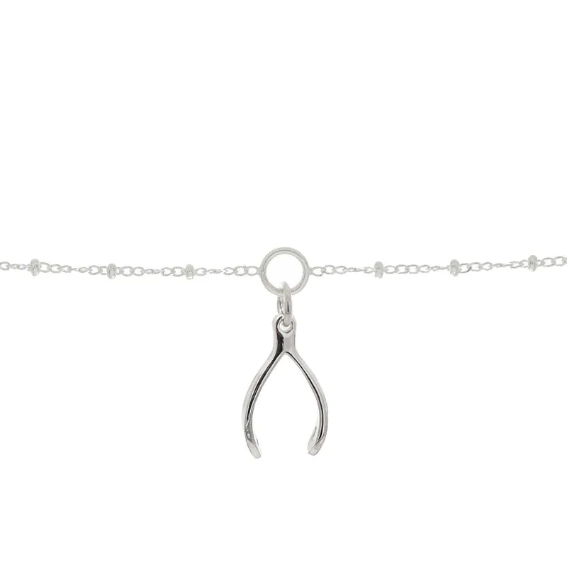 18th Birthday Wishbone Charm Bracelet in Sterling Silver