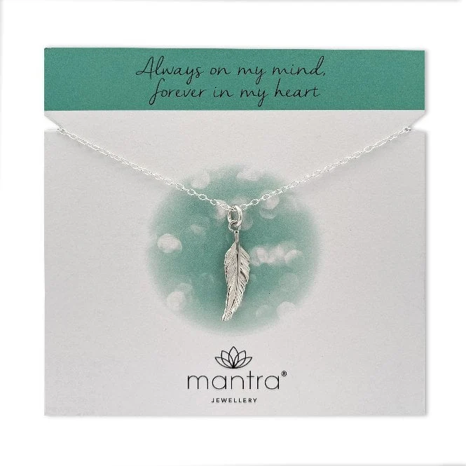 In Memory Of Feather Necklace in Sterling Silver