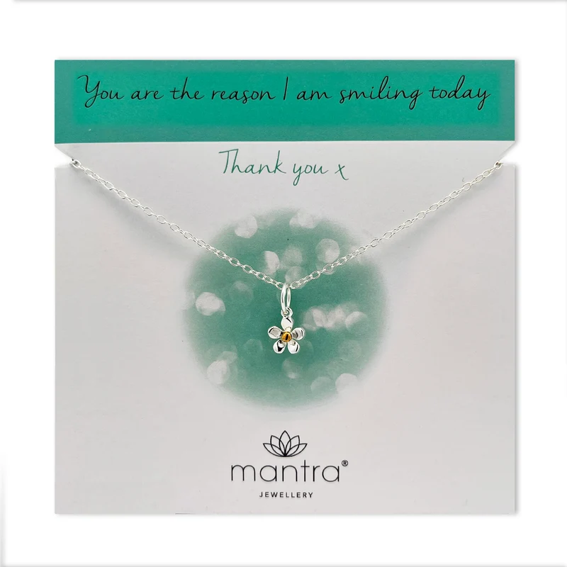 Thank You Daisy Necklace in Sterling Silver