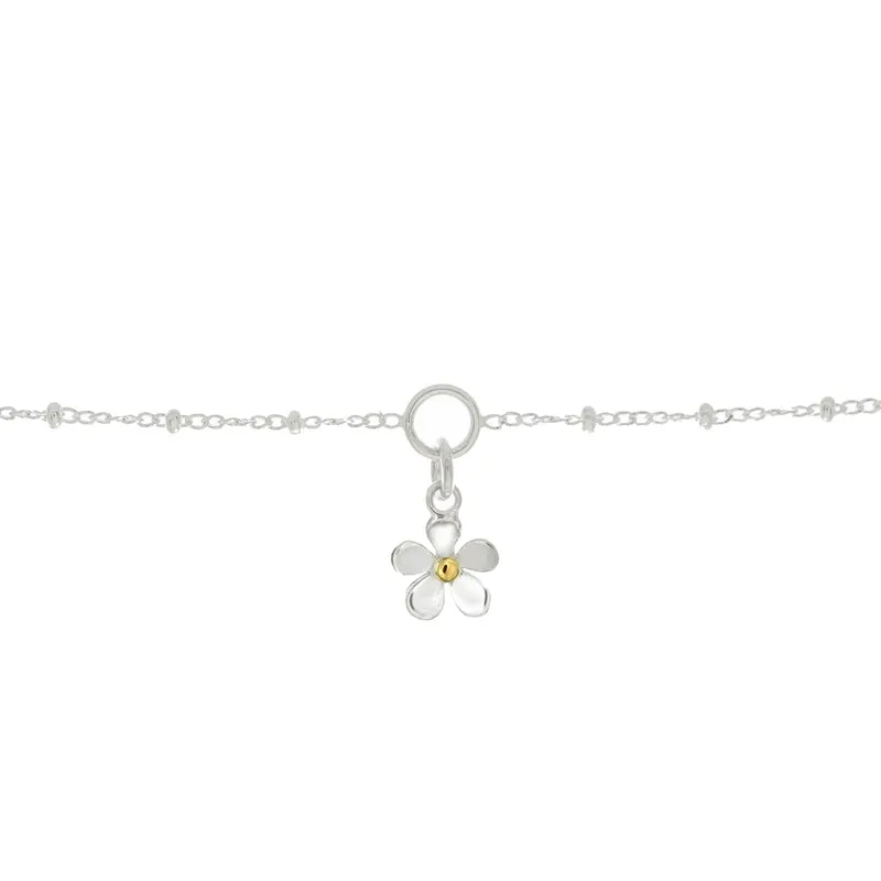 Thank You Daisy Charm Bracelet in Sterling Silver