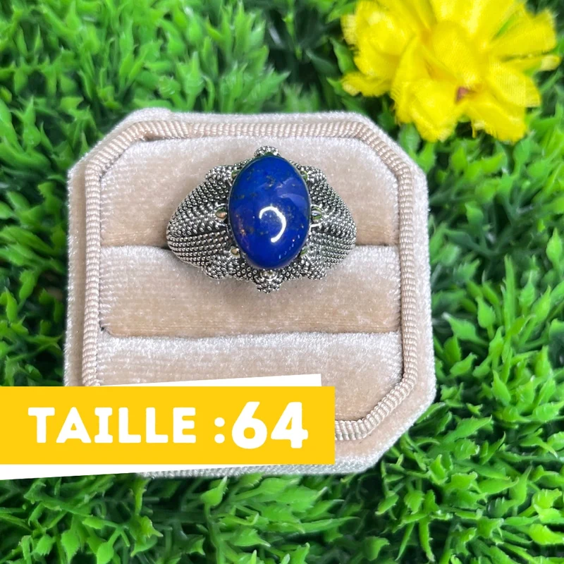 Silberner Lapislazuli-Krallen-Siegelring Nr. 2