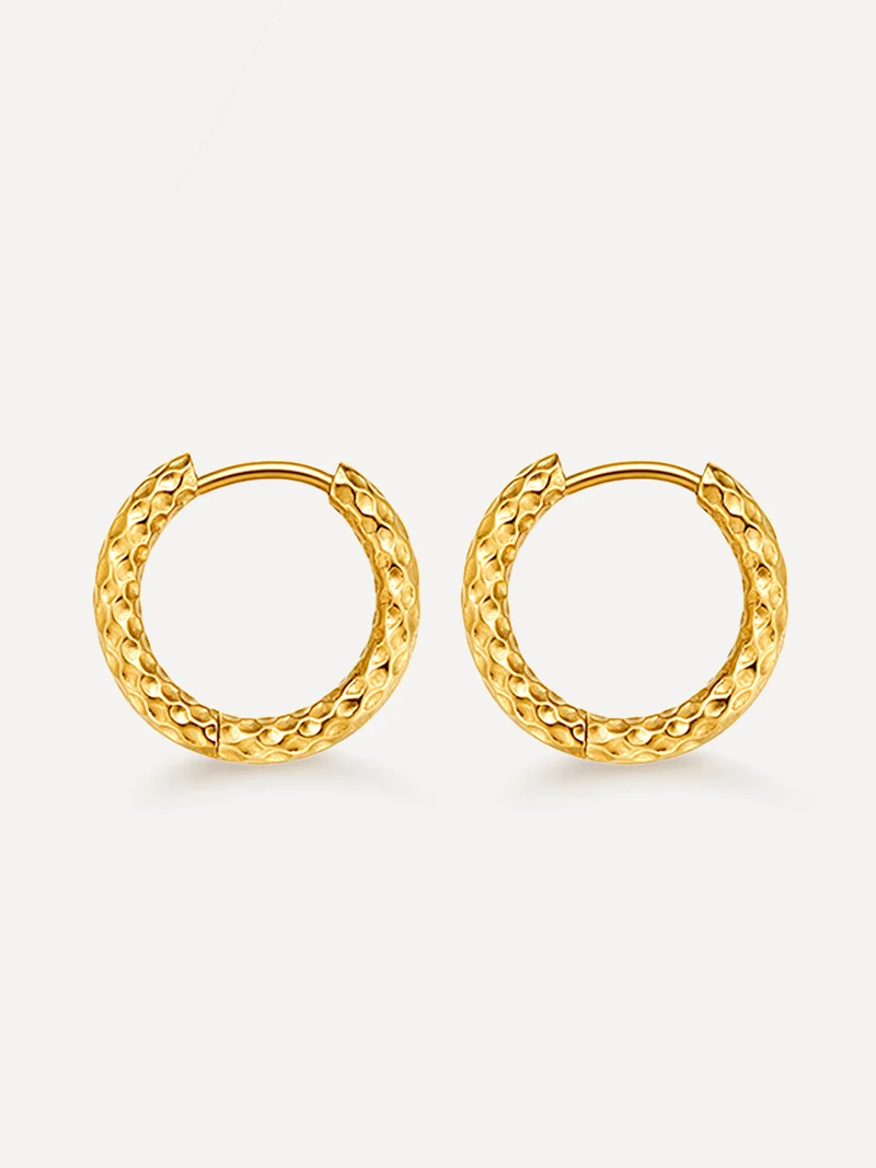 16mm TEXTURED HOOPS SMALL OHRRINGE