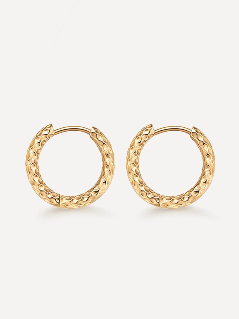 16mm TEXTURED HOOPS SMALL OHRRINGE