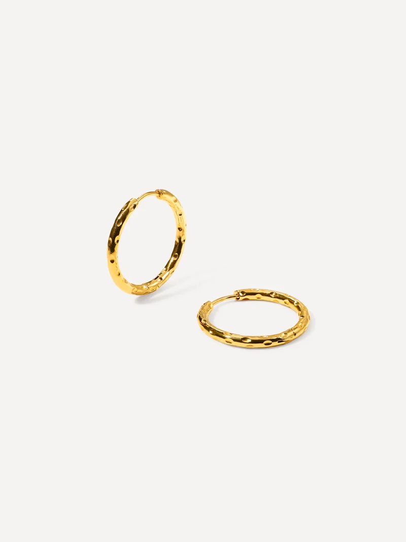25MM TEXTURED HOOPS MEDIUM OHRRINGE