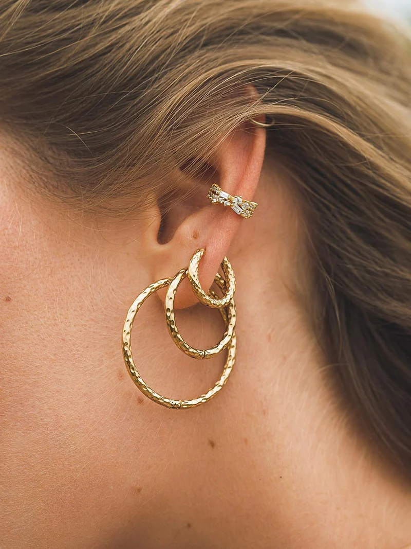 25MM TEXTURED HOOPS MEDIUM OHRRINGE