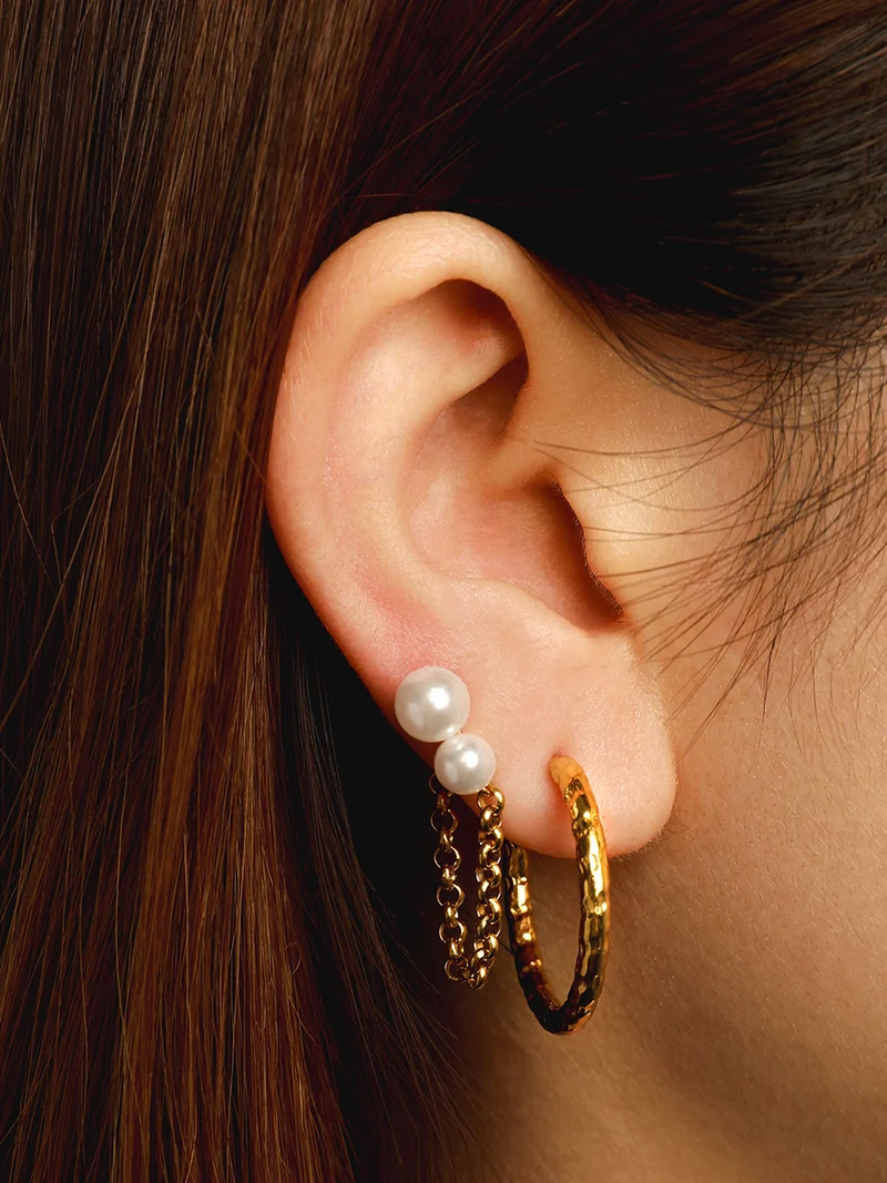 25MM TEXTURED HOOPS MEDIUM OHRRINGE