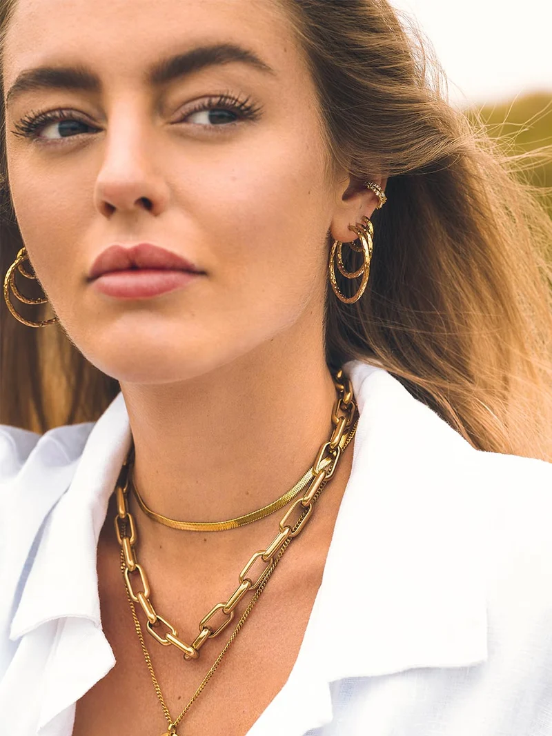 35MM TEXTURED HOOPS LARGE OHRRINGE