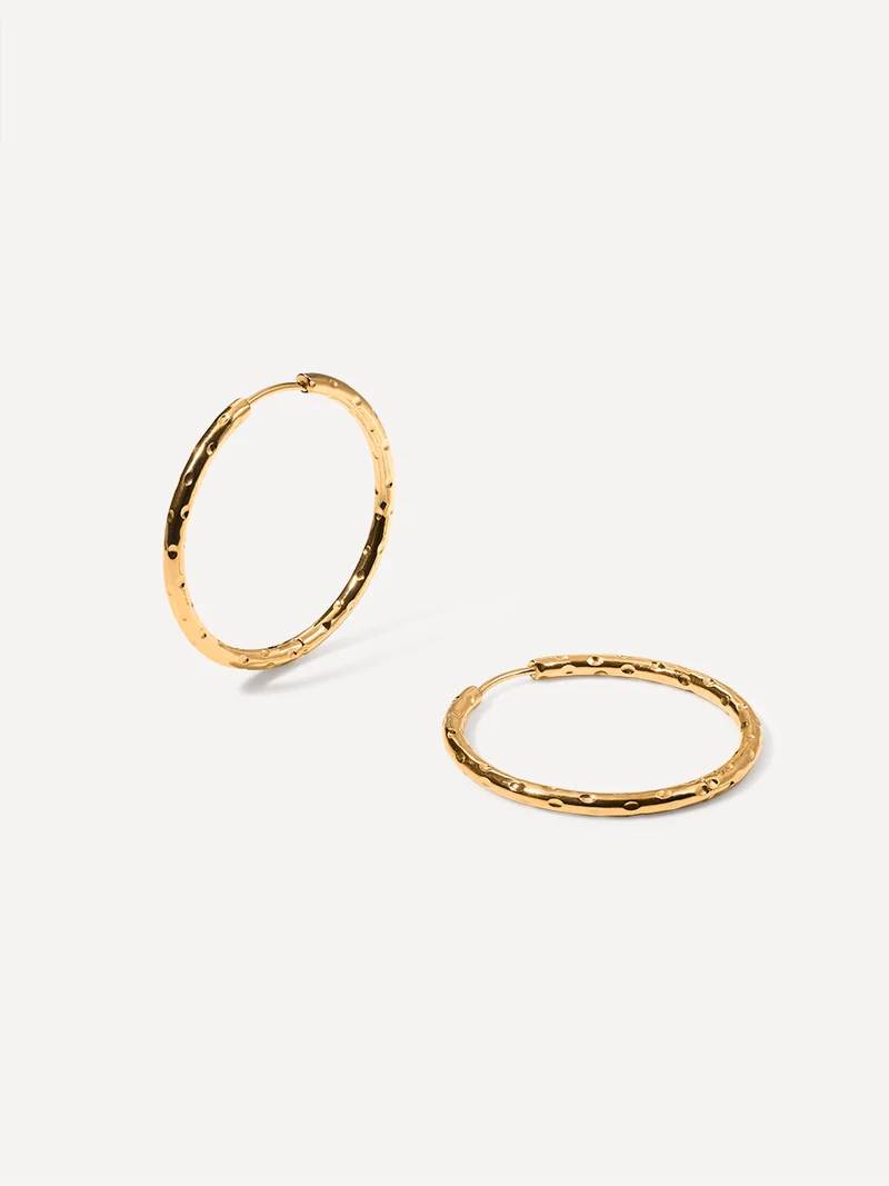 35MM TEXTURED HOOPS LARGE OHRRINGE