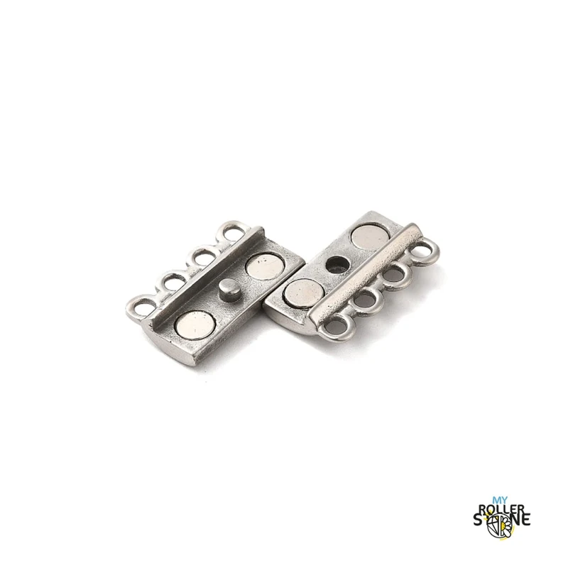 Verschluss 4 Reihen Silber Edelstahl