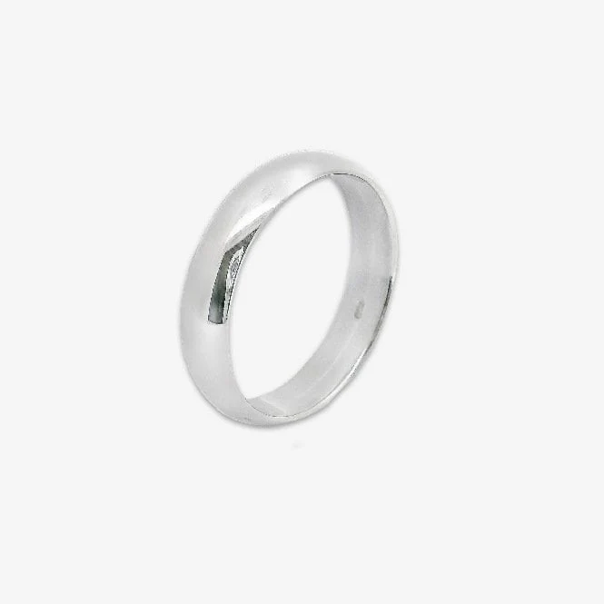 Silver Classic Court Wedding Ring, Size 69