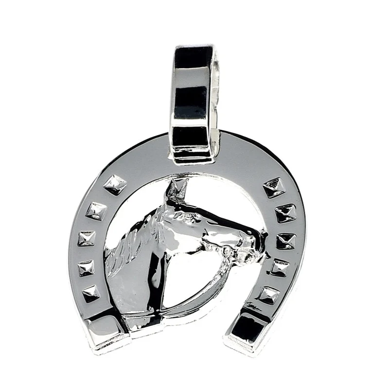 PFERD CHARM, PFERDE HUFEISEN KETTENANHÄNGER 925 SILBER ANHÄNGER