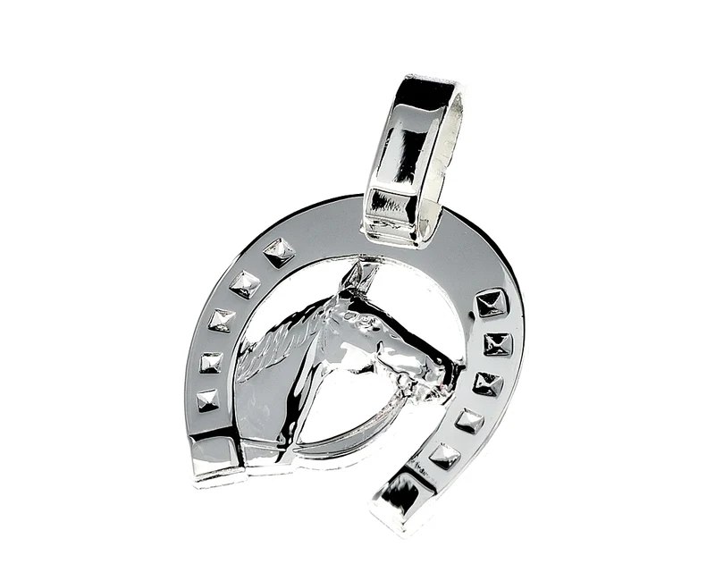 PFERD CHARM, PFERDE HUFEISEN KETTENANHÄNGER 925 SILBER ANHÄNGER