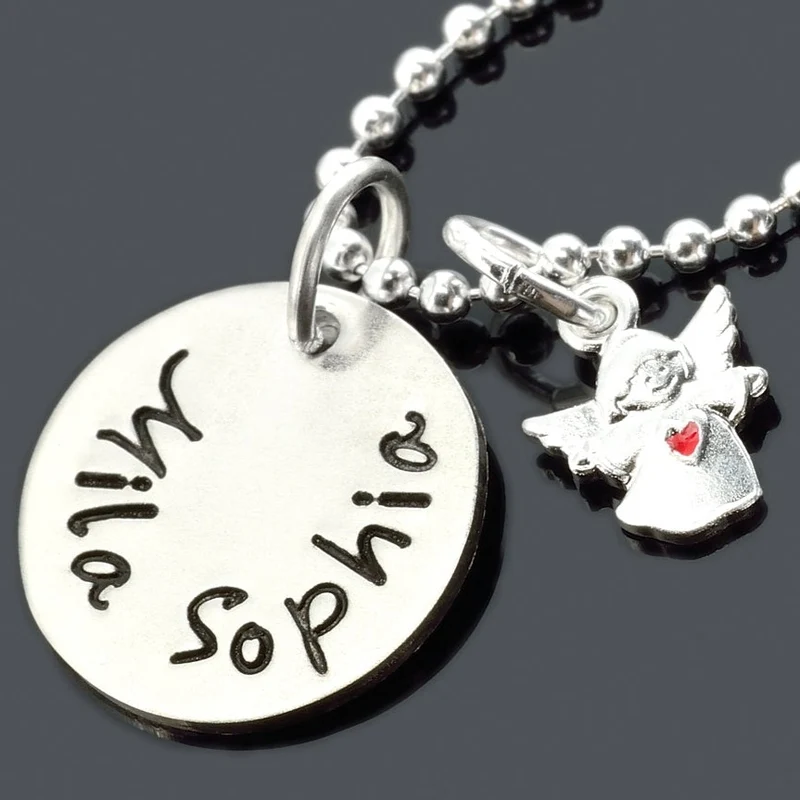 TAUFKETTE MIT GRAVUR, NAMENSKETTE SILBER, ENGELSCHMUCK