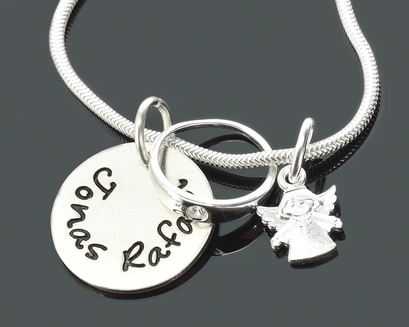 TAUFKETTE MIT TAUFRING, TAUFSCHMUCK SILBER, NAMENSKETTE