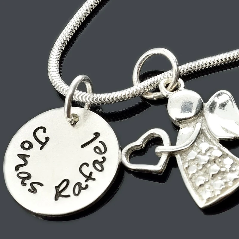KETTE TAUFE ENGEL GRAVUR TAUFSCHMUCK NAMENSKETTE 925 SILBER TAUFKETTE