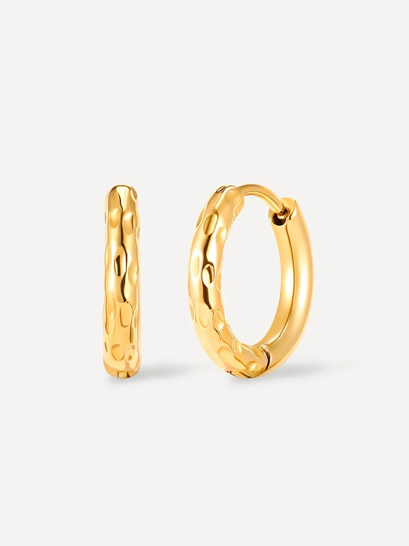Small Half Texture Hoop Ohrringe