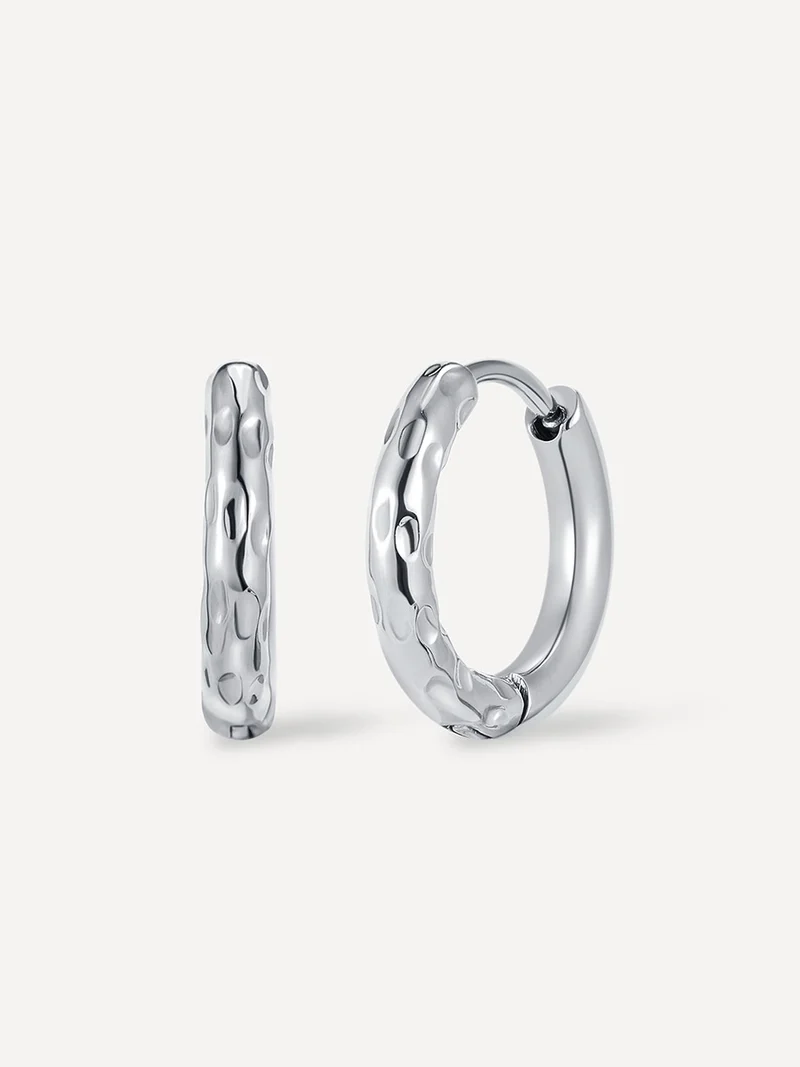 Small Half Texture Hoop Ohrringe