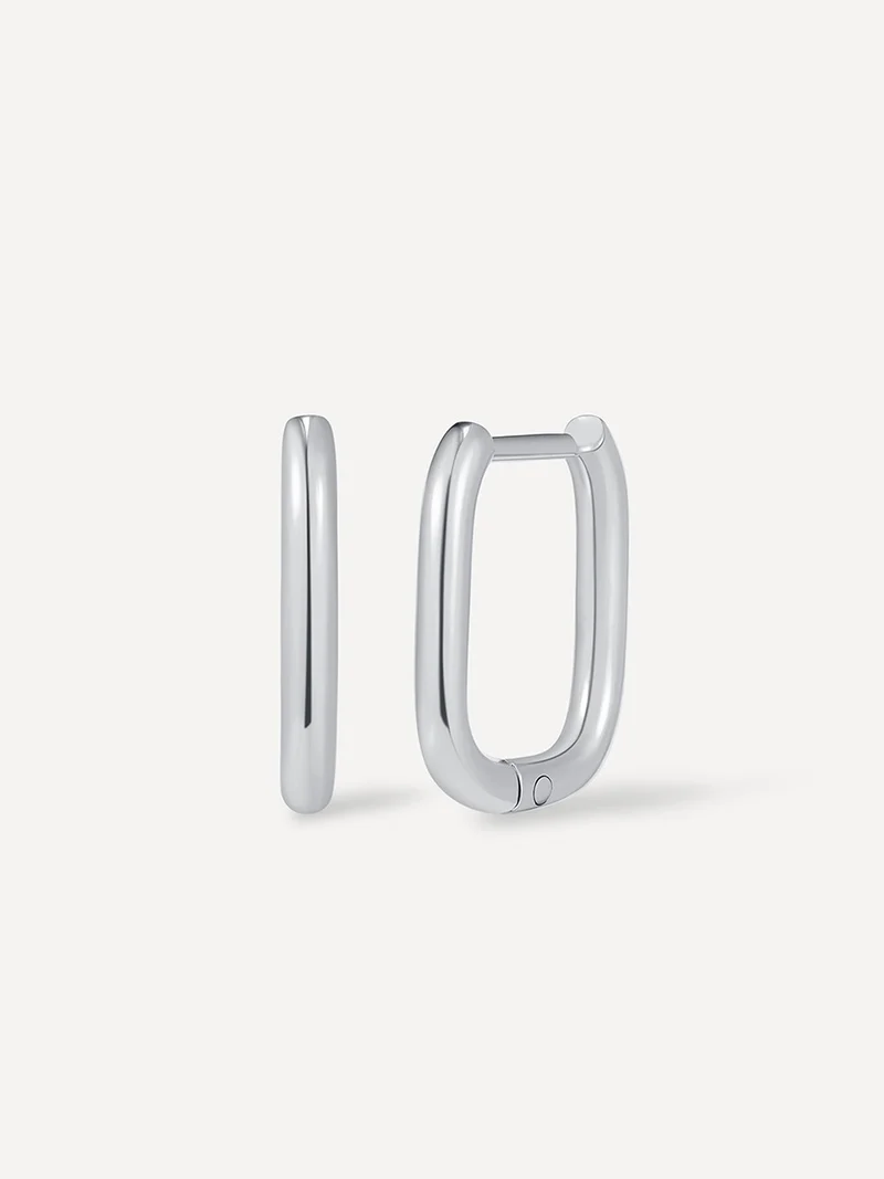 Small Square Hoop Ohrringe