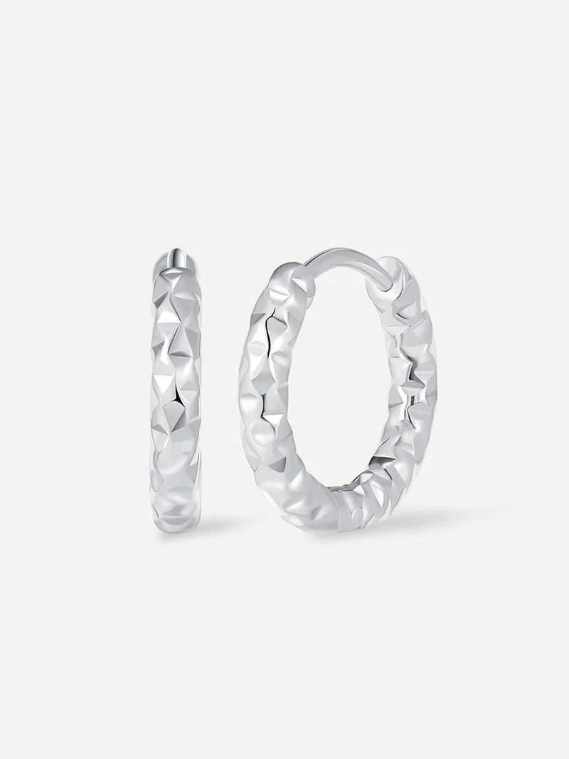 Wave Textured Hoop Ohrringe