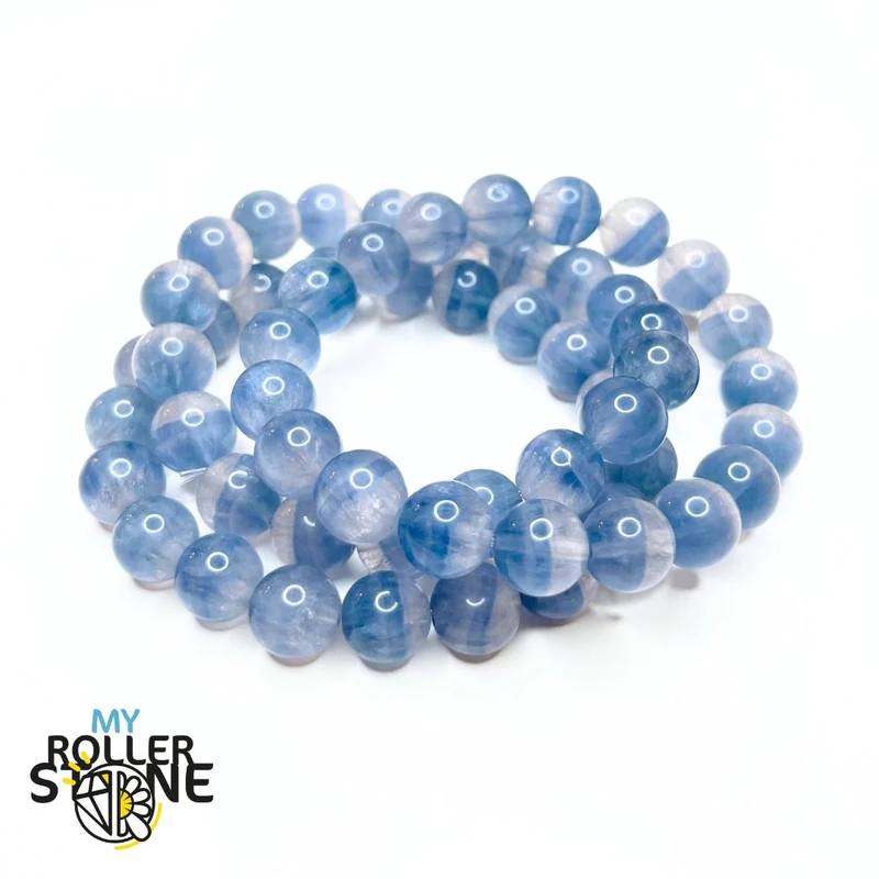 5A gestreiftes blaues Fluorit-Armband
