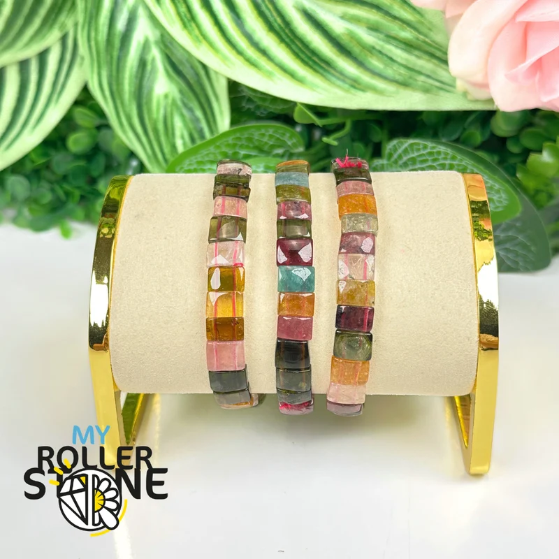 Mehrfarbiges Turmalin-Manschettenarmband 5A