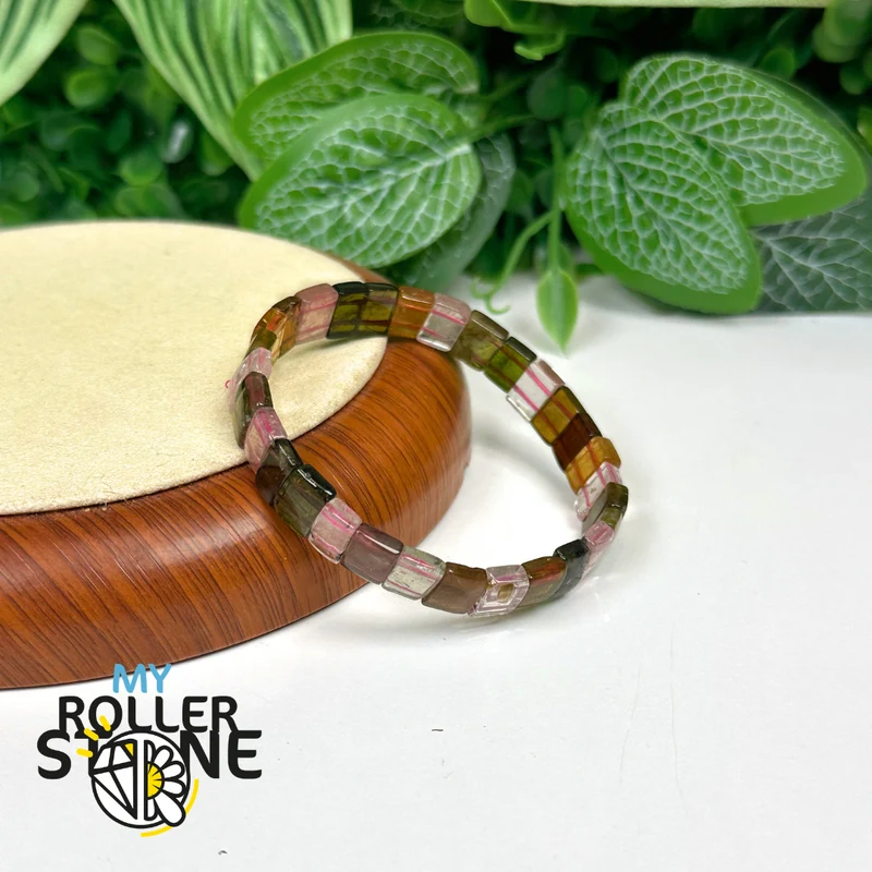 Mehrfarbiges Turmalin-Manschettenarmband 5A