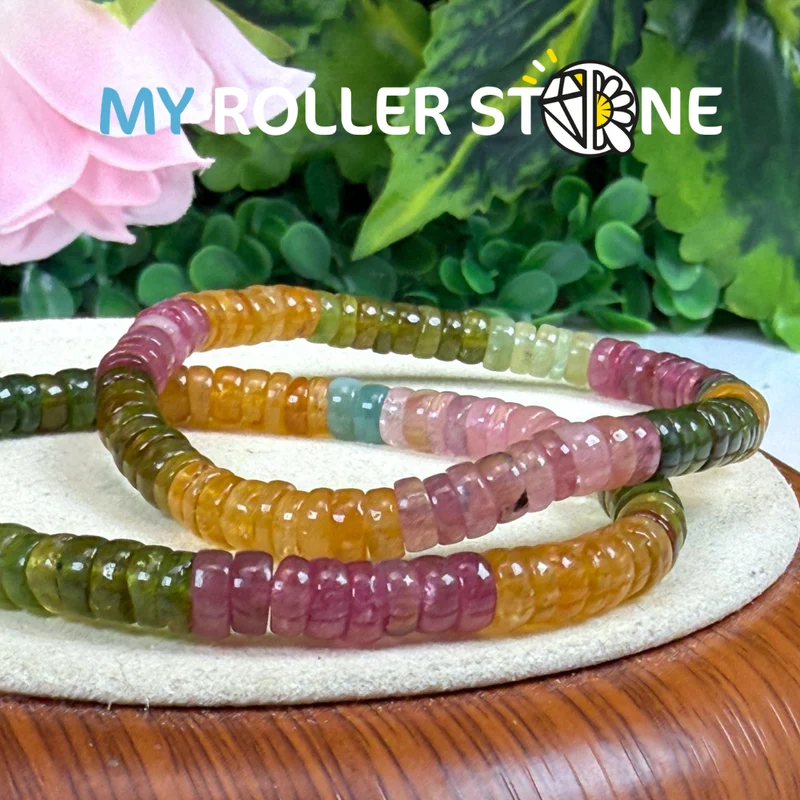 Mehrfarbiges Turmalin-Heishi-Armband 5A