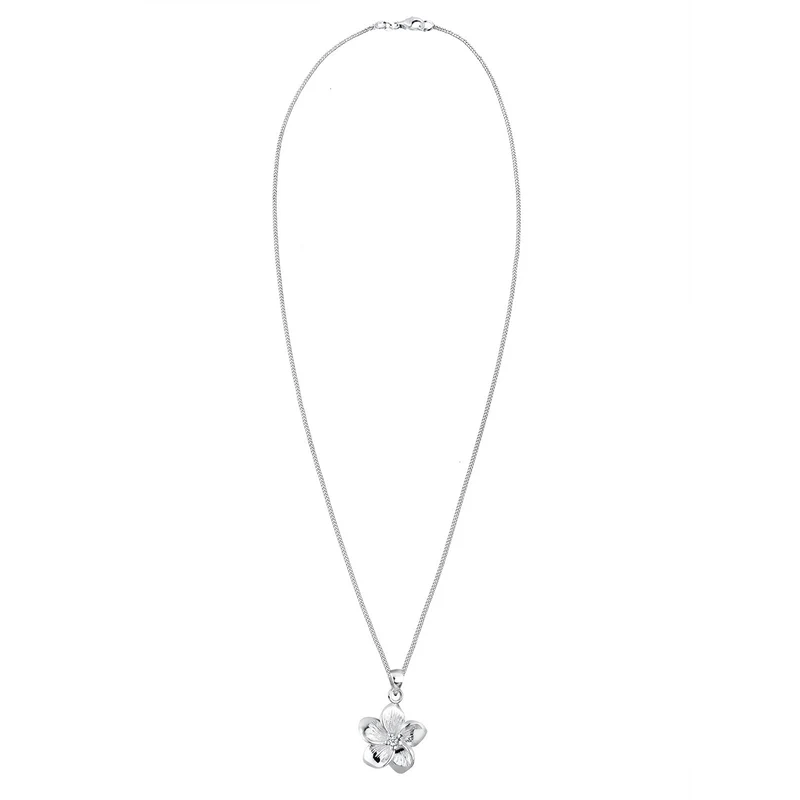 Halskette Frangipani Blüte | Diamant (Weiß, 0,03 ct)