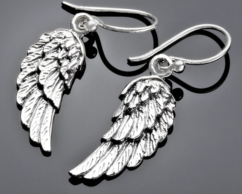 OHRHÄNGER 925 SILBER OHRRINGE FLÜGEL ENGELSFLÜGEL SILBERSCHMUCK