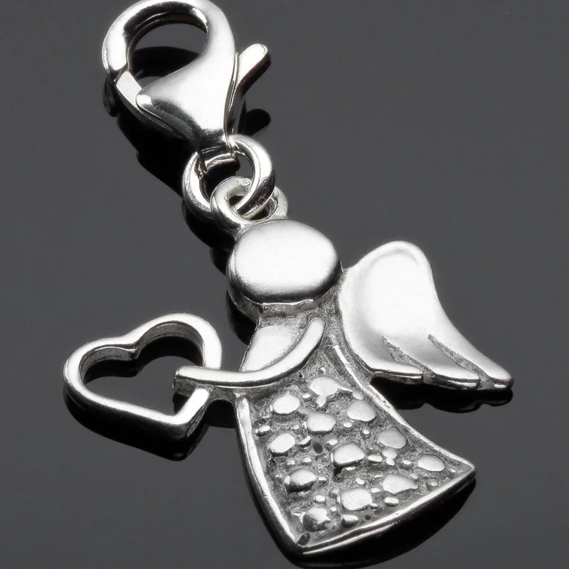 ENGEL SCHMUCK 925 SILBER CHARM ENGELANHÄNGER SCHUTZENGEL GESCHENK TAUFE