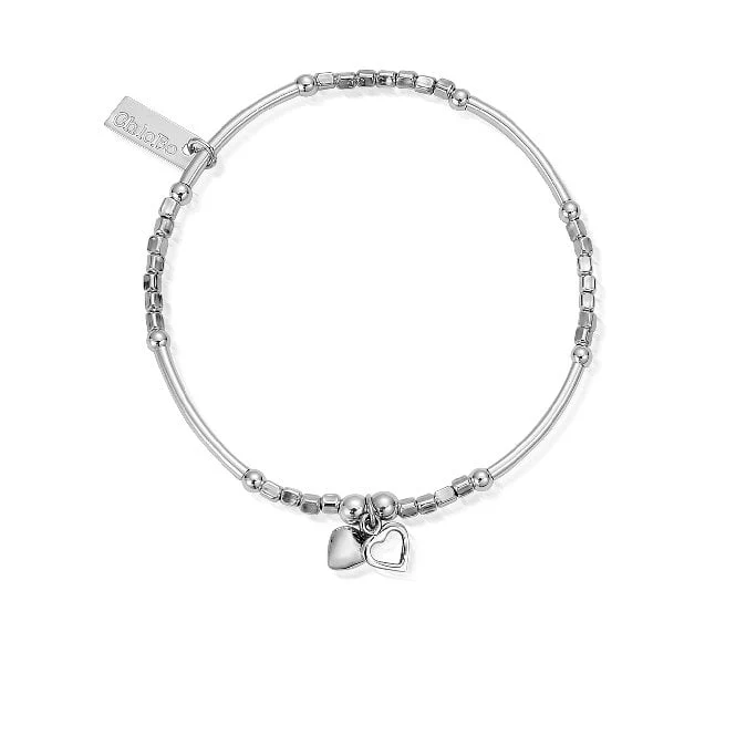 Mini Noodle Cube Double Heart Bracelet