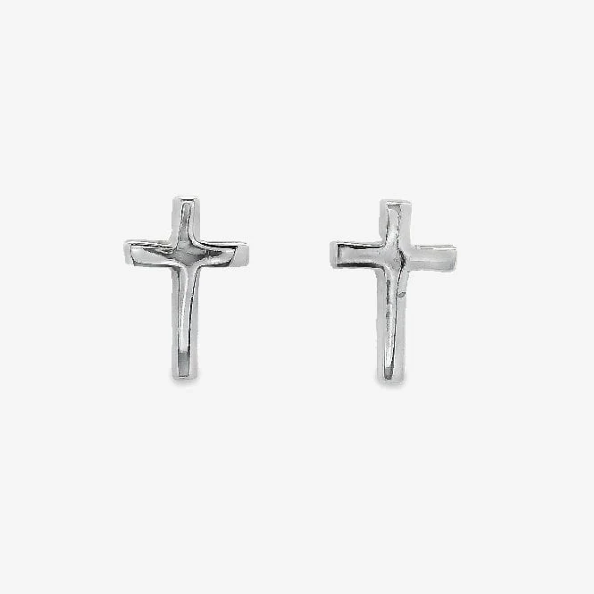 Silver Cross Stud Earrings