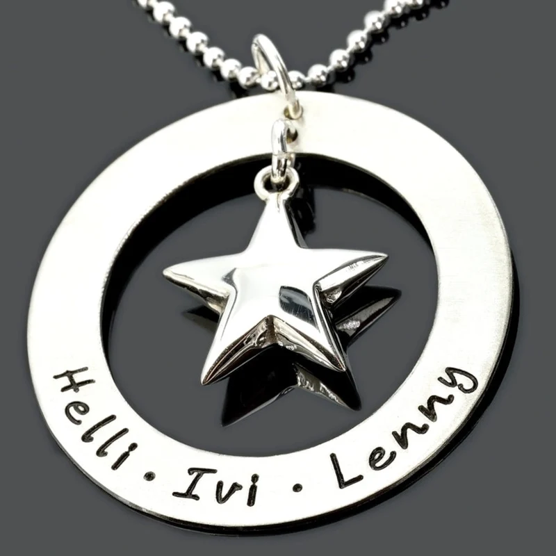 SCHMUCK MIT GRAVUR DESIGNER DAMEN HALSKETTE NAMENSKETTE 925 SILBER