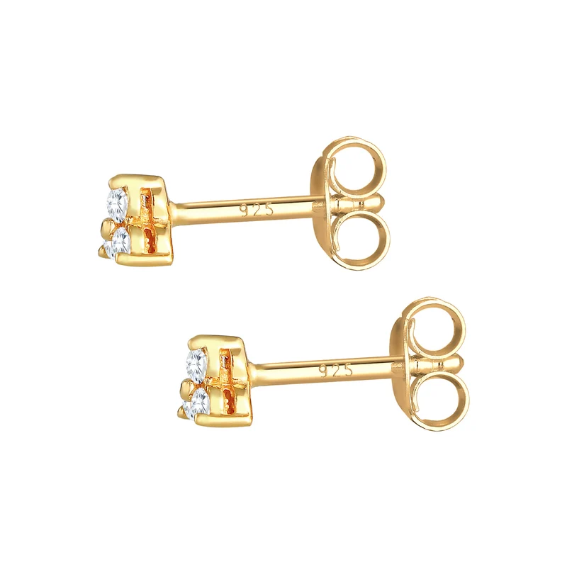 Ohrstecker Dreieck | Zirkonia (weiß)