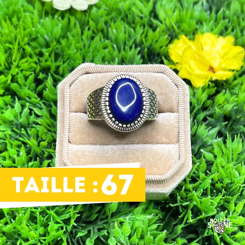Silberner Lapislazuli-Schachbrett-Siegelring Nr. 2