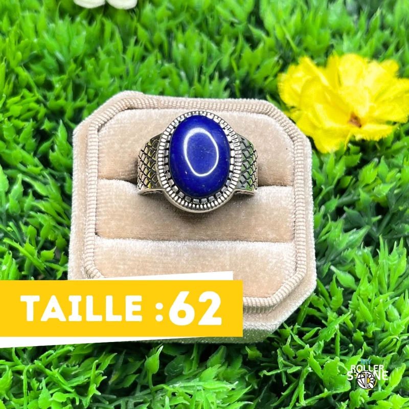 Silberner Lapislazuli-Schachbrett-Siegelring Nr. 3