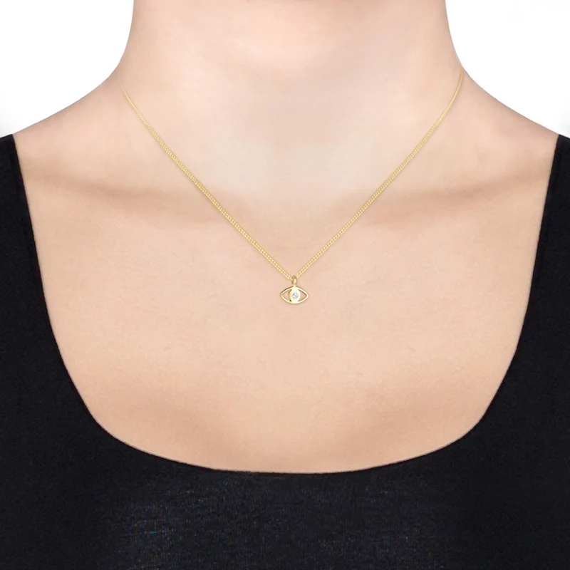 Halskette Evil Eye | Kristall (Blau)