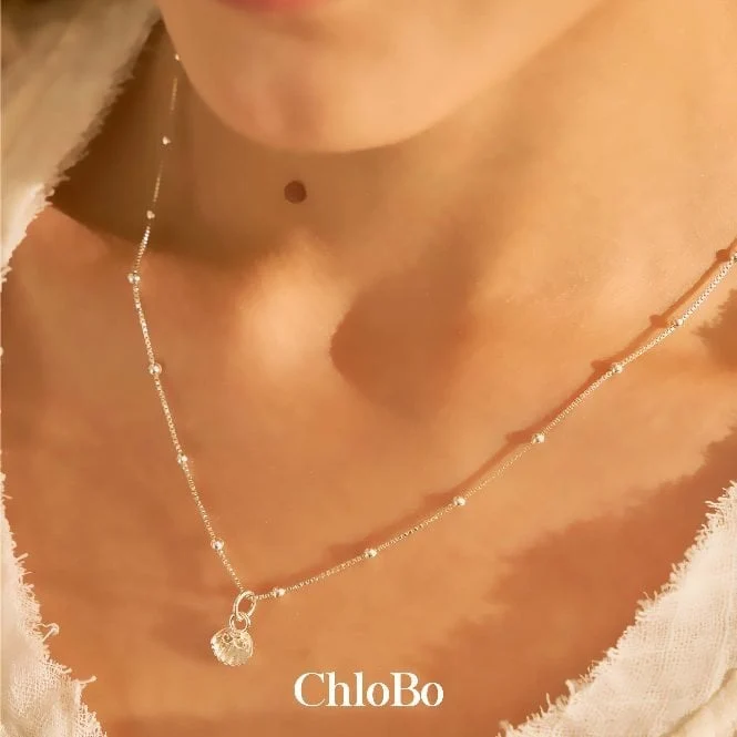 Delicate Cube Chain Interlocking Love Heart Necklace